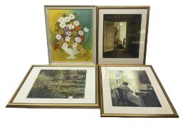 Four framed painting and prints