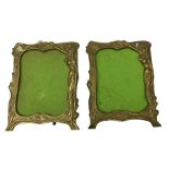 Pair of brass Art Nouveau style photograph frames