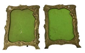 Pair of brass Art Nouveau style photograph frames