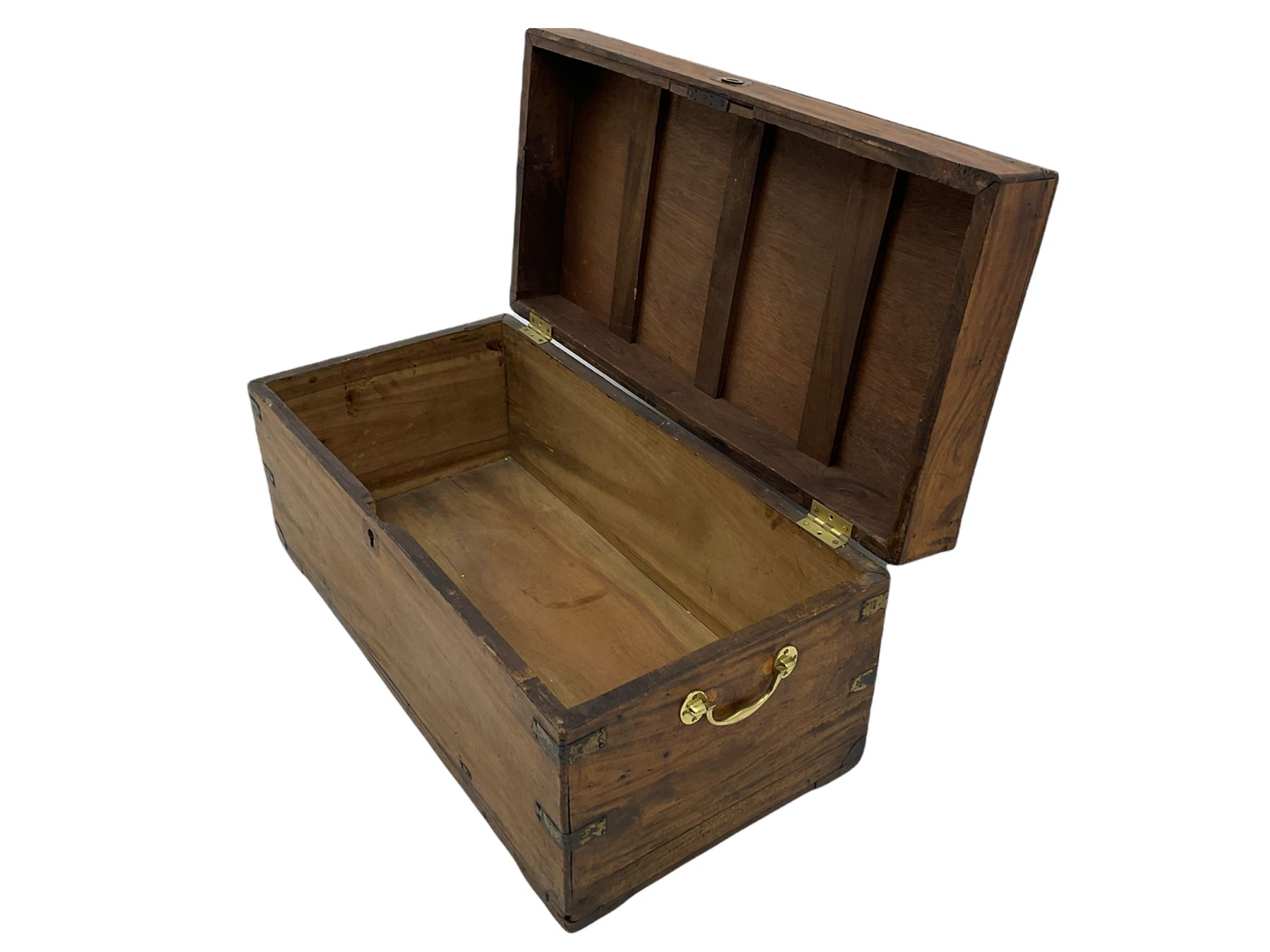Camphor wood sea chest and a painted covered trunk - Image 9 of 11