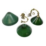 Pair of wall lights with green glass shades
