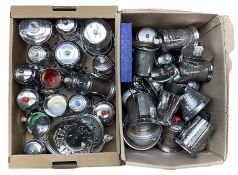 Large collection of metal caddies of various sizes