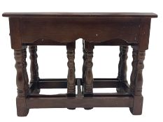 Mid 20th century rectangular oak nest of three tables