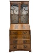 Reproduction mahogany bureau bookcase