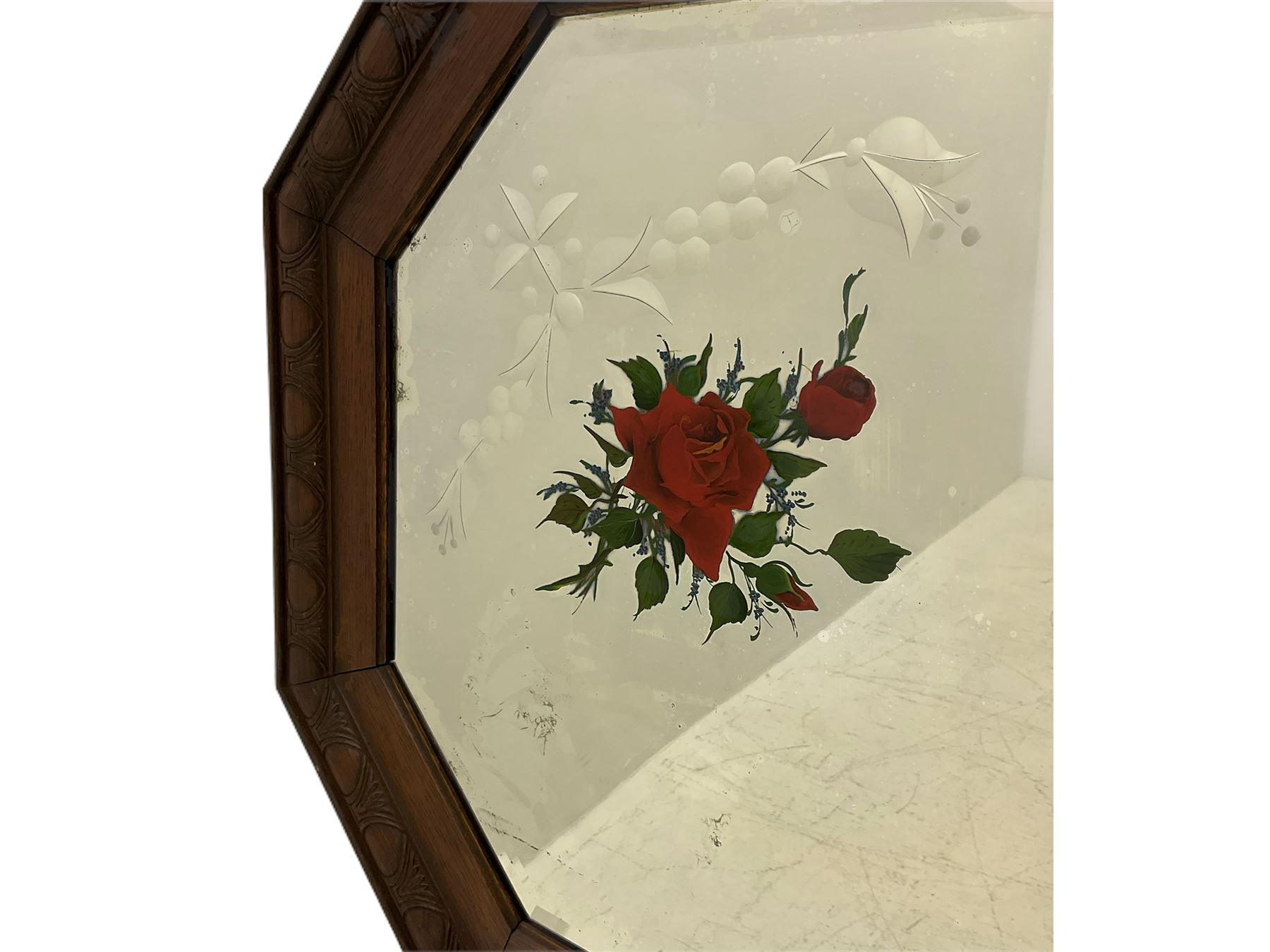Early 20th century oak mirror - Image 9 of 9