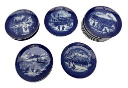 Royal Copenhagen nineteen assorted Christmas calendar plates