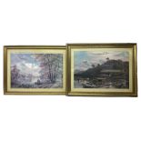 Two large gilt frame prints