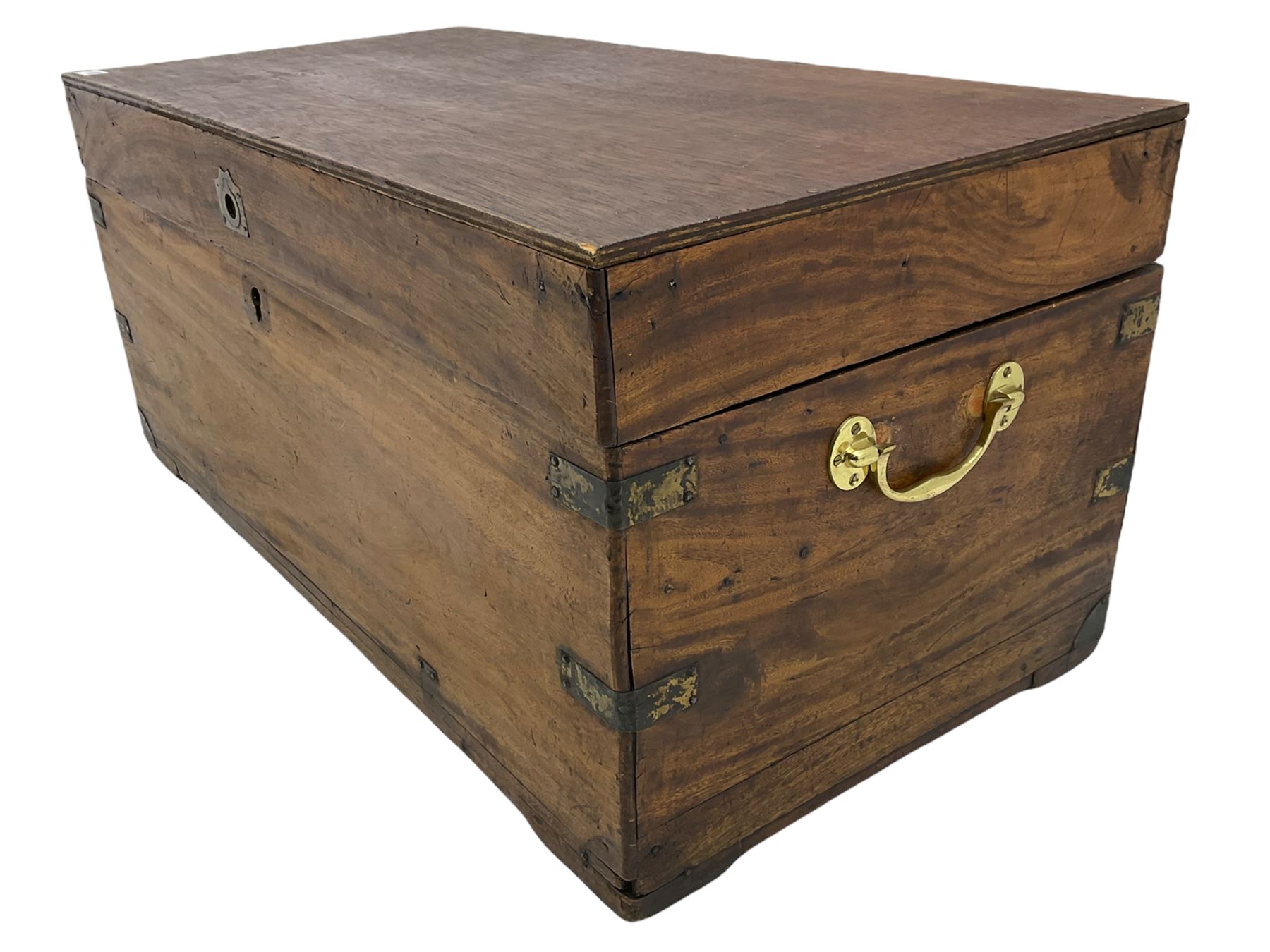 Camphor wood sea chest and a painted covered trunk - Image 10 of 11