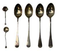 Four silver coffee spoons