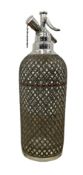 1930s/40s glass and metal mesh covered seltzer bottle