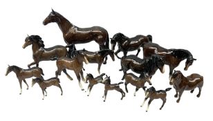 Collection of Beswick bay horses to include Shetland pony