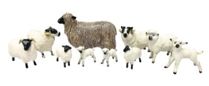 Collection of Beswick figures modelled as sheep