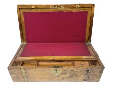 19th century walnut and brass banded writing slope