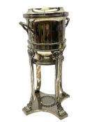 Early 20th century Elkington & Co. silver plate wine cooler raised upon four legs with shell and fol