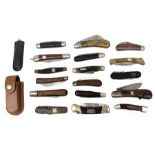 Nineteen pocket knives including Saynor