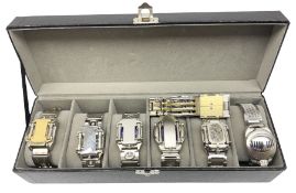 Four X Data stainless steel wristwatches