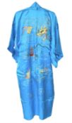 Vintage blue silk kimono