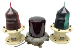 Pair of ship's port and starboard lamps and engine room emergency lamp (3)