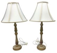 Pair of table lamps of column form
