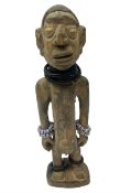 Early 20th century West African Yoruba family wooden figure of Orisha Oko
