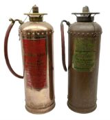 Large copper 'Waterloo' fire extinguisher by Read and Campbell Ltd and another Safex example