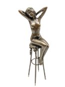 Art Deco style bronze modelled as a nude female figure