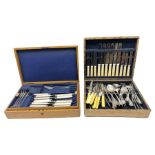Mappin & Webb oak cased silver plated part canteen of cutlery
