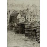 Lionel Townsend Crawshaw (Staithes Group 1864-1949): Whitby Swing Bridge