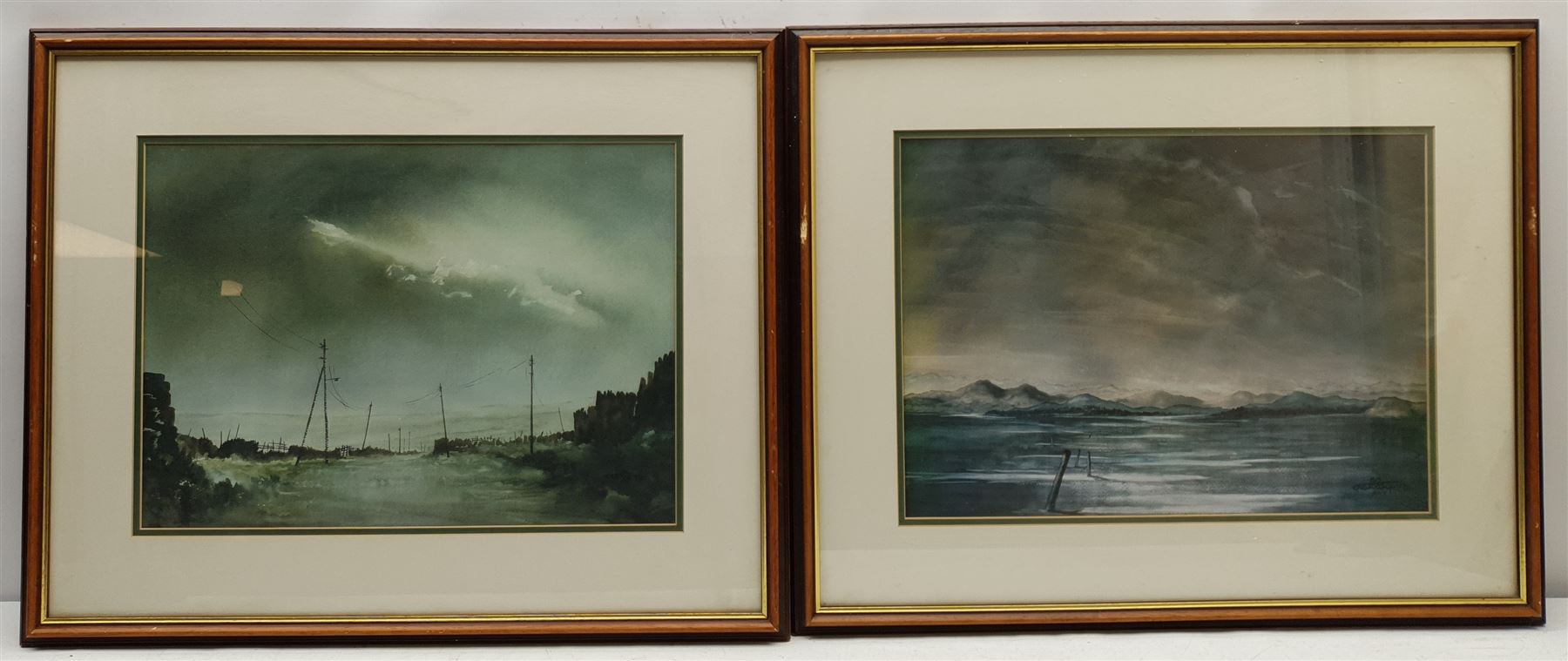 Ashley Jackson (Northern British 1940-): 'Rain on Flushouse Moor' and 'Lancaster Sands' - Image 2 of 5