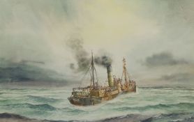 David C Bell (British 1950-): Grimsby Trawler 'Octaves' at Sea