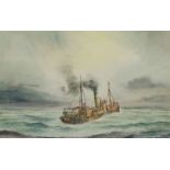 David C Bell (British 1950-): Grimsby Trawler 'Octaves' at Sea