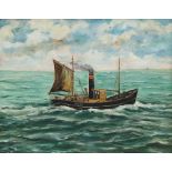 M Corrie (British 20th century): Steam Ship's Portrait