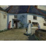 BN Hemy (British 19th/20th century): Cornish Village Scene