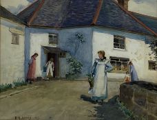 BN Hemy (British 19th/20th century): Cornish Village Scene