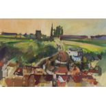 David James Carr (Northern British 1944-2009): Whitby East Cliff and the 199 Steps
