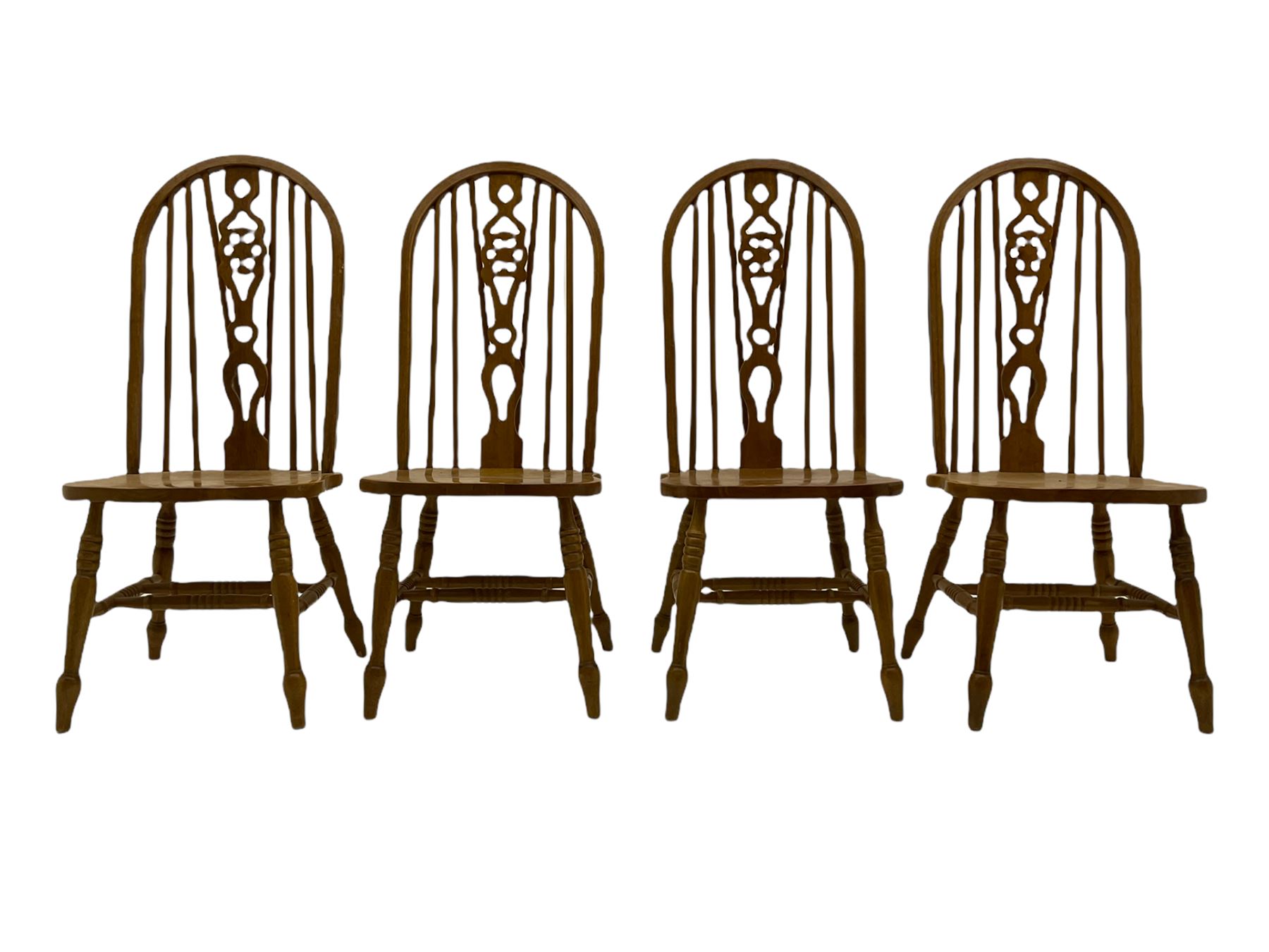 Set of six lightwood Windsor style dining chairs - Image 2 of 12