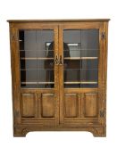 Medium oak display cabinet