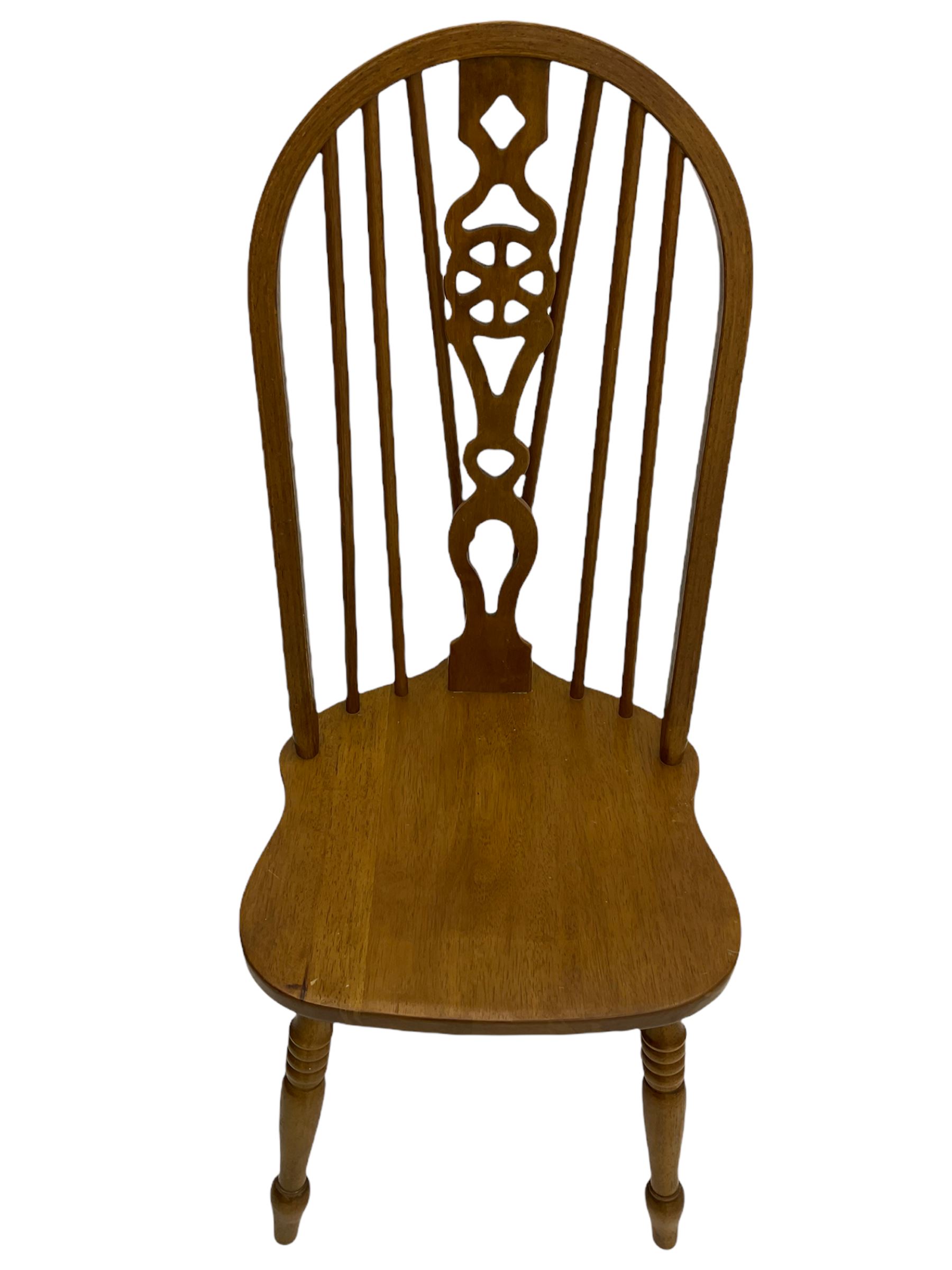 Set of six lightwood Windsor style dining chairs - Image 5 of 12