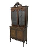 Edwardian inlaid mahogany display cabinet