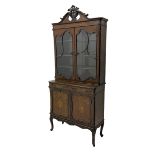 Edwardian inlaid mahogany display cabinet