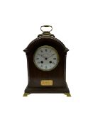 A small early 20th century mahogany bracket clock retailed by Walker Hall Ltd c1920