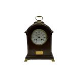 A small early 20th century mahogany bracket clock retailed by Walker Hall Ltd c1920