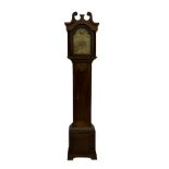 A small oak cased replica 18th century longcase clock c1940