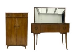 Retro sapele mahogany dressing table with sliding mirror compartments