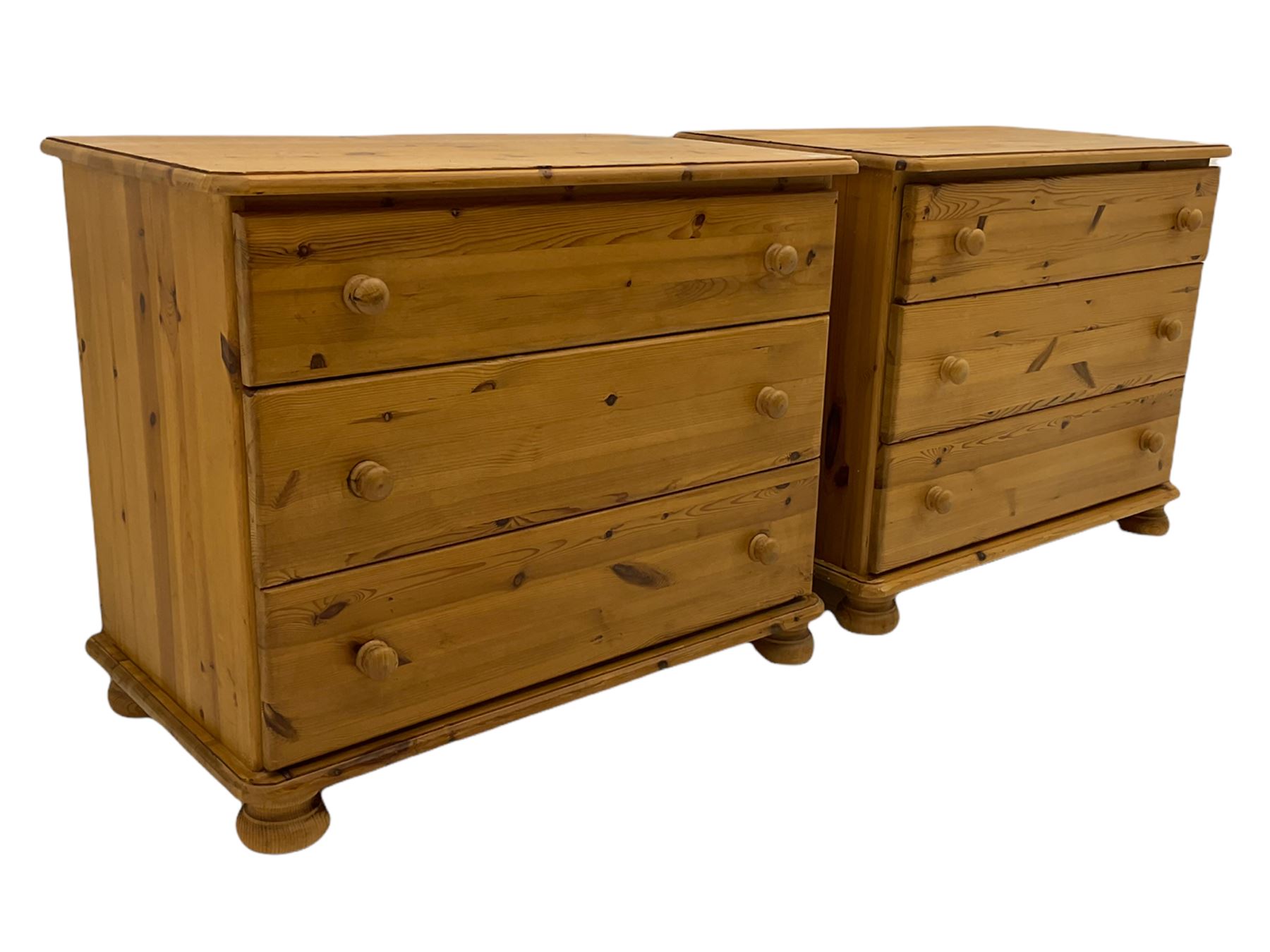 Two pine three drawer chests - Image 3 of 9