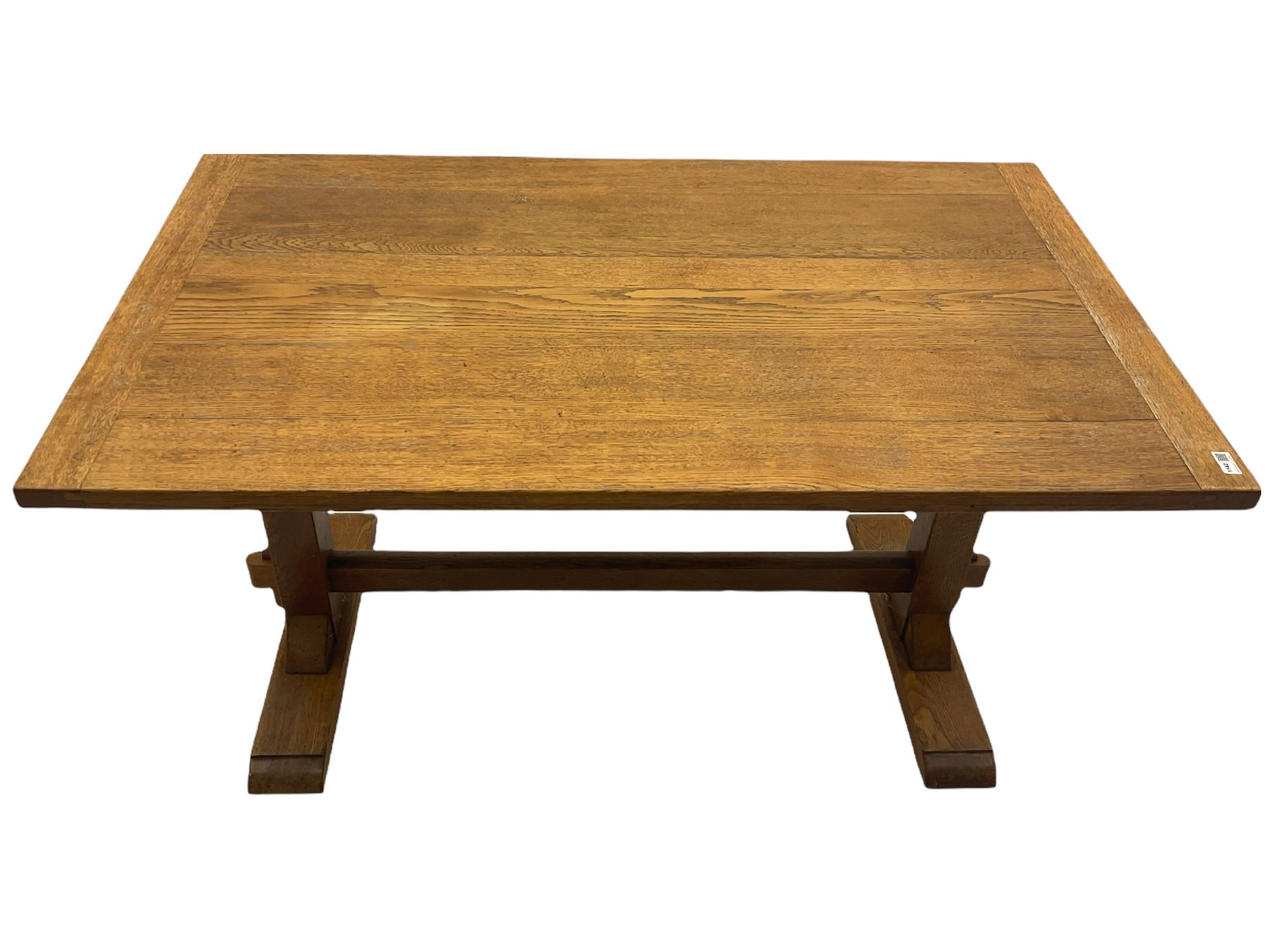 Rowntrees of Scarborough - mid 20th century oak rectangular dining table - Image 5 of 6