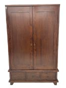 Hardwood double wardrobe