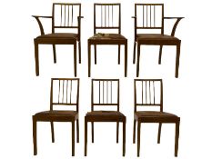 'Acornman' set of six (4+2) oak dining chairs