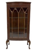 20th century mahogany bow front display cabinet