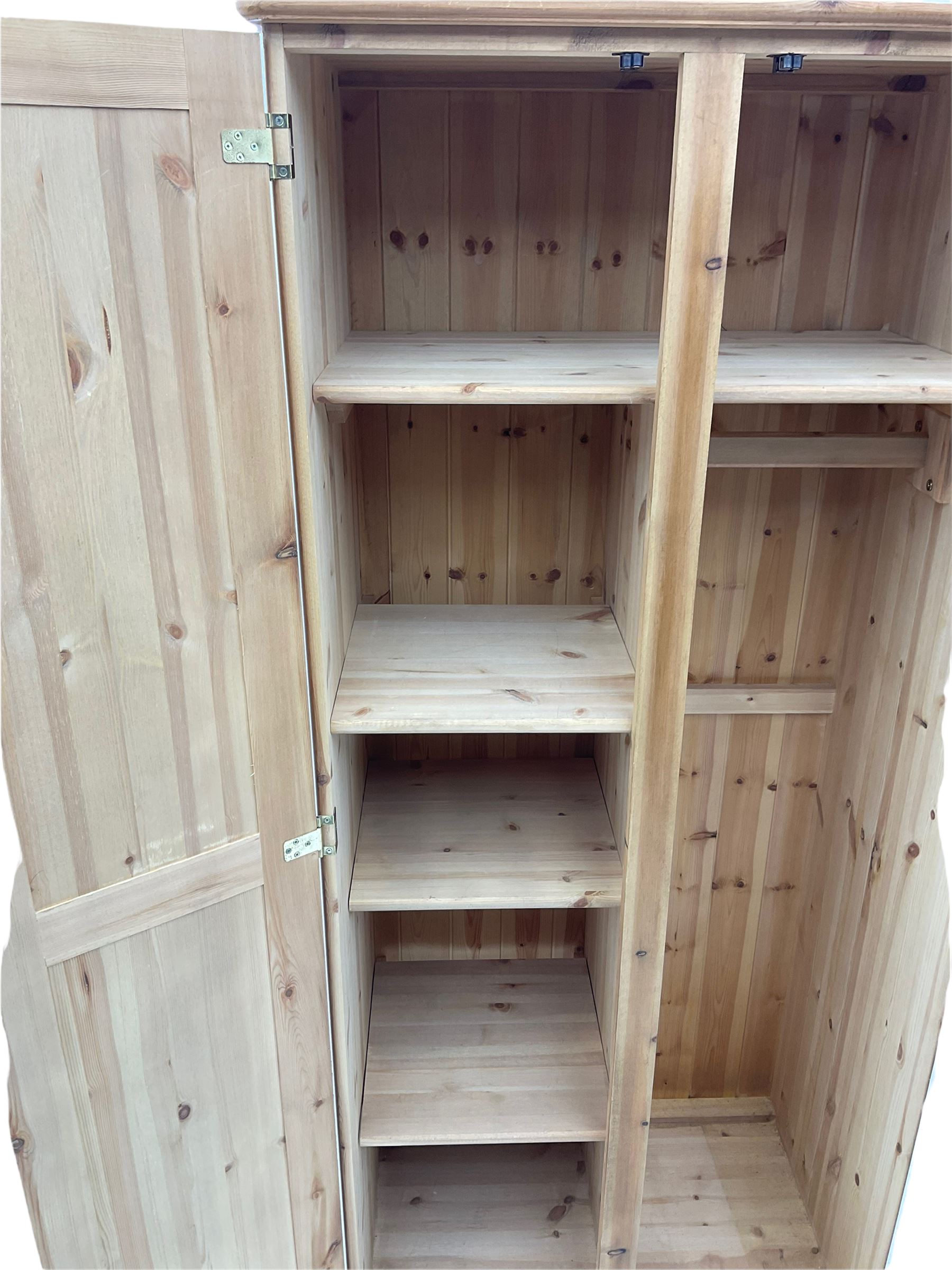 Pine double wardrobe - Image 6 of 7